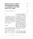 Research paper thumbnail of Quintana Urrea con Ilustre Muncipalidad de Chillán. Corte Suprema 18.03.2008. Rol N° 6754-2006