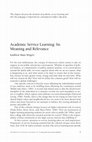 Research paper thumbnail of Academic Service Learning: Its Meaning and Relevance