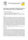 Research paper thumbnail of Effect of adhesive on the Properties of Roofing Tile Materials from Sugarcane Bagasse Fibers for the use as a Building Material