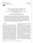 Research paper thumbnail of Gully geometry: what are we measuring?