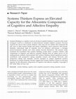 Research paper thumbnail of Systems Thinkers Express an Elevated Capacity for the Allocentric Components of Cognitive and Affective Empathy