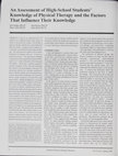 Research paper thumbnail of An Assessment of High-School Studentsʼ Knowledge of Physical Therapy and the Factors That Influence Their Knowledge