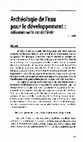 Research paper thumbnail of Archéologie de l'eau pour le développement : réflexions sur le cas de l'Inde