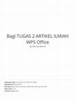 Research paper thumbnail of Bagi TUGAS 2 ARTIKEL ILMIAH WPS Office