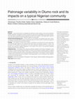 Research paper thumbnail of Patronage variability in Olumo rock and its impacts on a typical Nigerian community