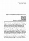 Research paper thumbnail of Putting transformative learning theory into practice