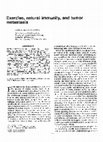 Research paper thumbnail of Exercise, natural immunity, and tumor metastasis