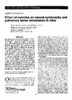 Research paper thumbnail of Effect of exercise on natural cytotoxicity and pulmonary tumor metastases in mice