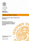 Research paper thumbnail of Why do you trust me? A structural equation model of trustworthiness in financial advisory