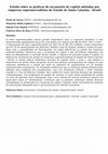 Research paper thumbnail of Estudo sobre as práticas de orçamento de capital adotadas por empresas supermercadistas do Estado de Santa Catarina - Brasil