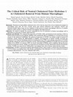 Research paper thumbnail of The Critical Role of Neutral Cholesterol Ester Hydrolase 1 in Cholesterol Removal From Human Macrophages