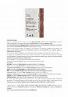 Research paper thumbnail of Comunicato stampa - "In memoria di noi" - personale di Carla Crosio a cura di D. Pasqualin - Lenta (VC), Monastero di San Pietro, 3 settembre - 25 settembre 2022