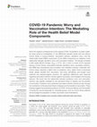 Research paper thumbnail of COVID-19 Pandemic Worry and Vaccination Intention: The Mediating Role of the Health Belief Model Components