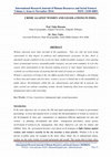 Research paper thumbnail of Crime Against Women and Legislations in India