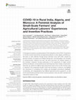 Research paper thumbnail of COVID-19 in Rural India, Algeria, and Morocco: A Feminist Analysis of Small-Scale Farmers' and Agricultural Laborers' Experiences and Inventive Practices