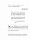 Research paper thumbnail of Gestão democrática na educação básica: políticas e formas de participação