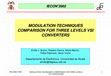 Research paper thumbnail of Modulation techniques comparison for three levels VSI converters