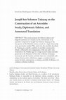 Research paper thumbnail of Joseph ben Solomon Taitatsaq on the Construction of an Astrolabe: Study, Diplomatic Edition, and Annotated Translation