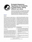 Research paper thumbnail of Ecological Apparency Hypothesis and Availability of Useful Plants: Testing different seu values