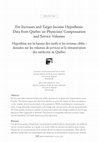 Research paper thumbnail of Fee Increases and Target Income Hypothesis: Data from Quebec on Physicians’ Compensation and Service Volumes