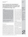 Research paper thumbnail of Rapid method for the determination of some organophosphorus insecticides in a small amount of serum in emergency and occupational toxicology cases