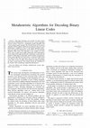 Research paper thumbnail of Metaheuristic Algorithms For Decoding Binary Linear Codes