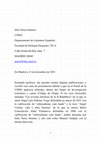 Research paper thumbnail of Carta para el profesor Julio Neira Jimenez sobre el Grupo de Investigacion Literatura y canon