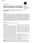 Research paper thumbnail of Addressing ethical gaps in 'Technology for Good': Foregrounding care and capabilities