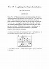 Research paper thumbnail of P vs. NP: A Lightning-Fast Way to Solve Sudoku