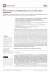 Research paper thumbnail of Recent Criterion on Stability Enhancement of Perovskite Solar Cells