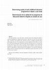 Research paper thumbnail of Determining quality of early childhood education programmes in Spain: a case study