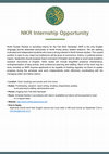 Research paper thumbnail of NKR Internship Opportunity