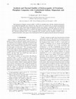 Research paper thumbnail of Synthesis and Thermal Stability of Hydroxyapatite−β-Tricalcium Phosphate Composites with Cosubstituted Sodium, Magnesium, and Fluorine