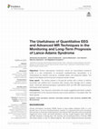 Research paper thumbnail of The Usefulness of Quantitative EEG and Advanced MR Techniques in the Monitoring and Long-Term Prognosis of Lance-Adams Syndrome