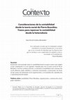 Research paper thumbnail of Consideraciones de la contabilidad desde la teoría social de Pierre Bourdieu. Trazos para repensar la contabilidad desde la heterodoxia