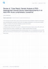 Research paper thumbnail of Review of: "Case Report: Genetic Analysis of PEG-Asparaginase Induced Severe Hypertriglyceridemia in an Adult With Acute Lymphoblastic Leukaemia