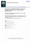 Research paper thumbnail of Education for professional chaplaincy in the US: mapping current practice in Clinical Pastoral Education (CPE)