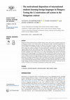 Research paper thumbnail of The motivational disposition of international students learning foreign languages in Hungary: Testing the L2 motivation self system in the Hungarian context