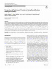 Research paper thumbnail of Perspectives of Patients and Providers in Using Shared Decision Making in Psychiatry