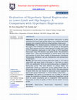 Research paper thumbnail of Evaluation of Hyperbaric Spinal Ropivacaine in Lower Limb and Hip Surgery: A Comparison with Hyperbaric Bupivacaine