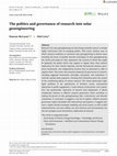 Research paper thumbnail of The politics and governance of research into solar geoengineering