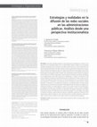 Research paper thumbnail of Estrategias y realidades en la difusión de las redes sociales en las administraciones públicas. Análisis desde una perspectiva institucionalista