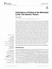 Research paper thumbnail of Importance of Voting at the Municipal Level: The Seniors’ Voices