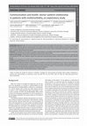 Research paper thumbnail of Communication and health: doctor-patient relationship in patients with multimorbidity, an exploratory study