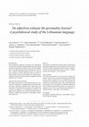 Research paper thumbnail of Do adjectives exhaust the personality lexicon? A psycholexical study of the Lithuanian language