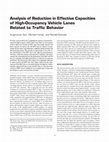 Research paper thumbnail of Analysis of Reduction in Effective Capacities of High-Occupancy Vehicle Lanes Related to Traffic Behavior