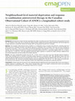 Research paper thumbnail of Neighbourhood-level material deprivation and response to combination antiretroviral therapy in the Canadian Observational Cohort (CANOC): a longitudinal cohort study