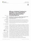 Research paper thumbnail of Efficacy of Antiviral Treatment in Hepatitis C Virus (HCV)-Driven Monoclonal Gammopathies Including Myeloma