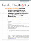 Research paper thumbnail of Author Correction: Vitamin E inhibits the UVAI induction of “light” and “dark” cyclobutane pyrimidine dimers, and oxidatively generated DNA damage, in keratinocytes