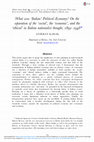 Research paper thumbnail of What was ‘Indian’ Political Economy? On the separation of the ‘social’, the ‘economic’, and the ‘ethical’ in Indian nationalist thought, 1892–1948